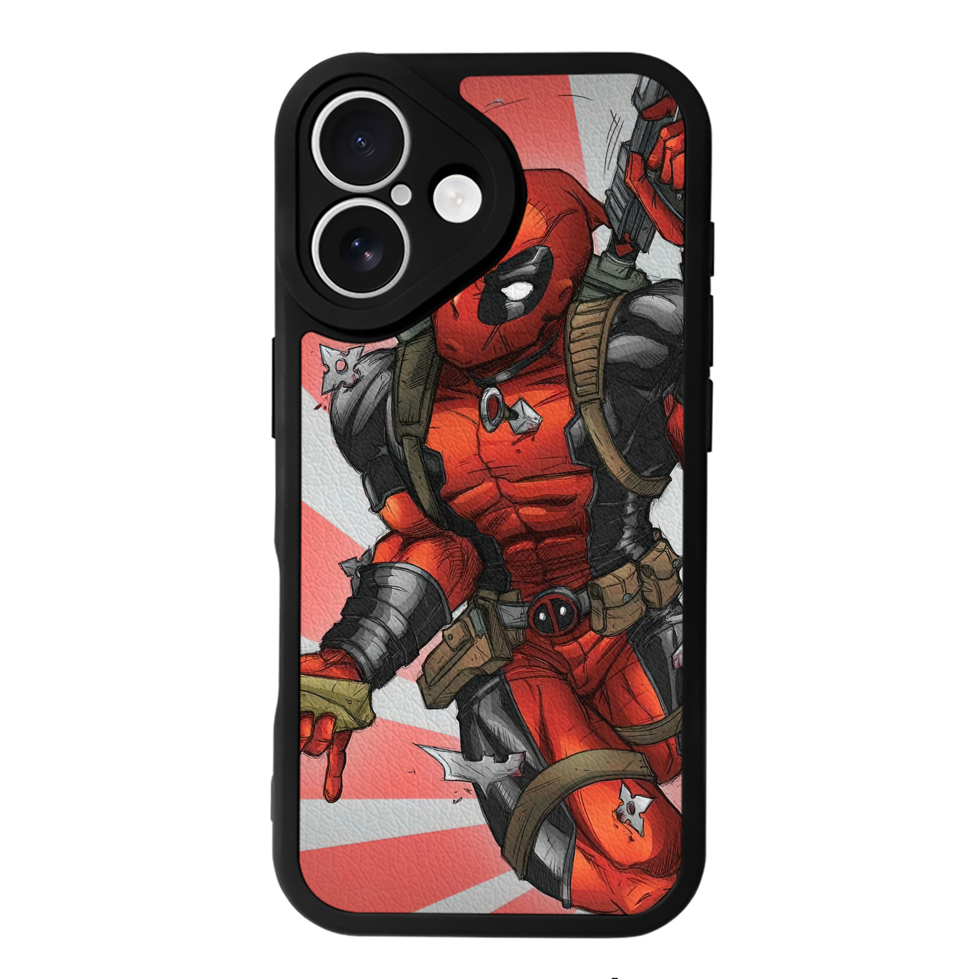（画像用） Deadpool デッドプール 【iPhone 16シリーズ対応】シリコンスマホケース（レザー調） 材質：シリコン